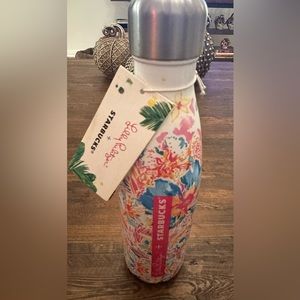 Lilly Pulitzer x Starbucks S’Well Water Bottle Resort Escape Floral Pink NWT